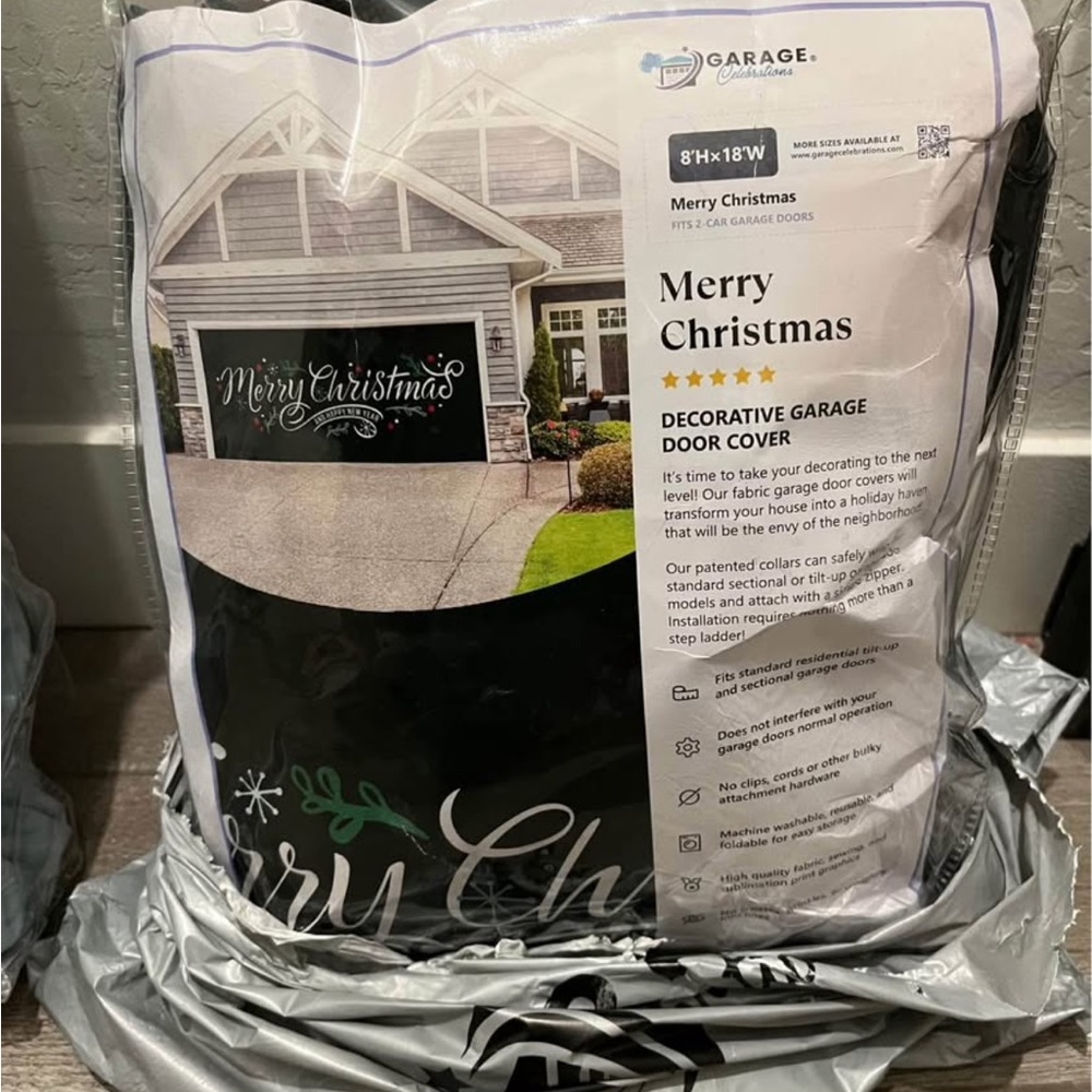 Garage Festive Black and White Garage Door Cover